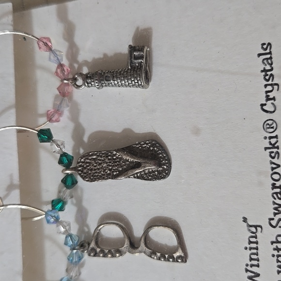 "Fine Wining" Silver Wine Charms with Swarovski Crystals And Summer Charms💫NWT - Picture 4 of 5